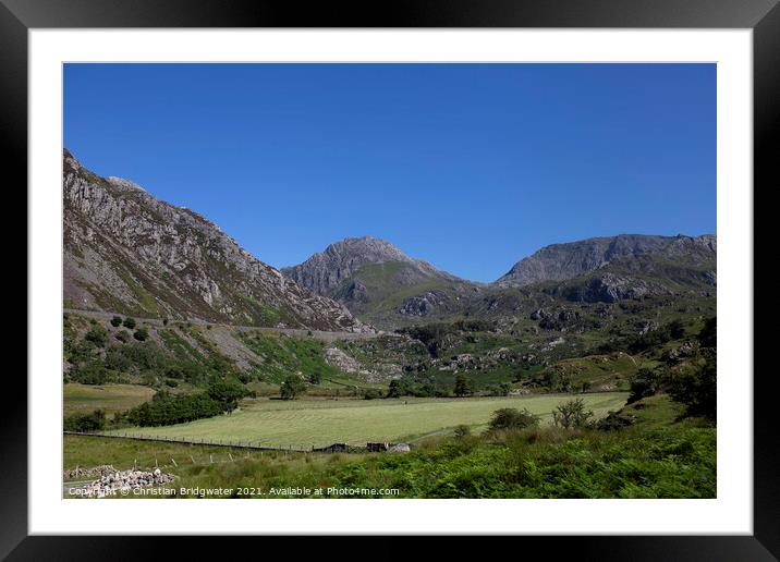 Nant Ffrancon Valley 2 Framed Mounted Print by Christian Bridgwater