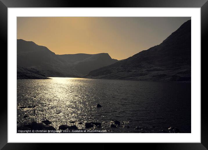 Llyn Ogwen 3 Framed Mounted Print by Christian Bridgwater