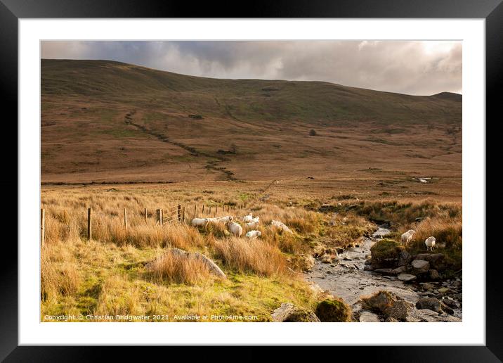 Dyffryn Mymbyr valley 2 Framed Mounted Print by Christian Bridgwater