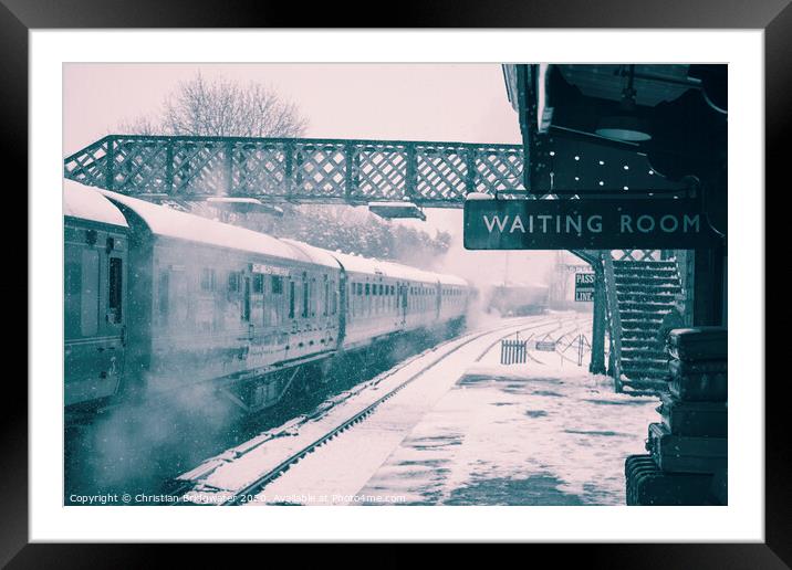 Waiting room at railway station Framed Mounted Print by Christian Bridgwater
