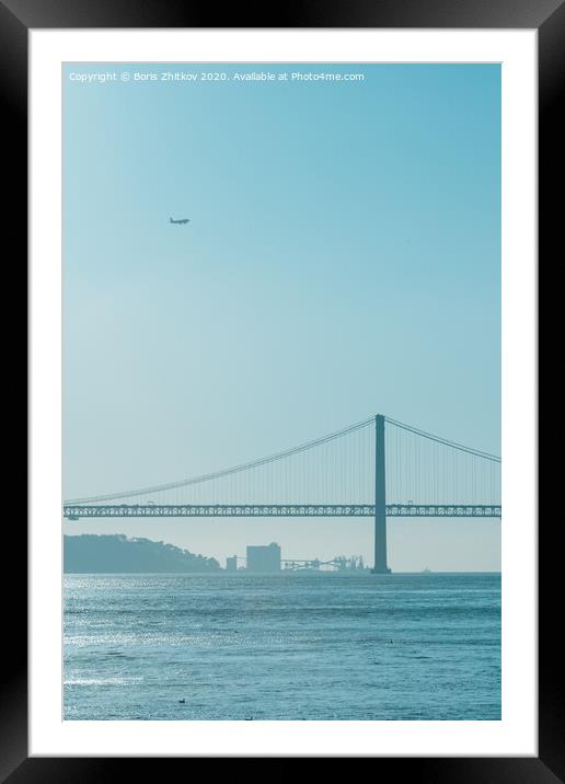 25th of April Bridge in Lisbon. Framed Mounted Print by Boris Zhitkov