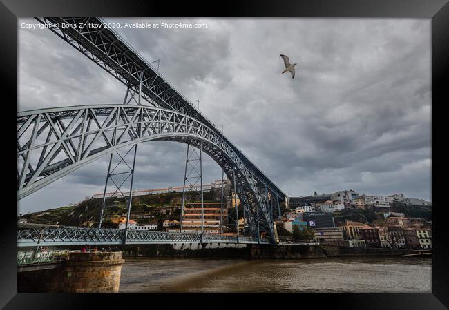 Dom Luis I bridge. Porto, Portugal. Framed Print by Boris Zhitkov