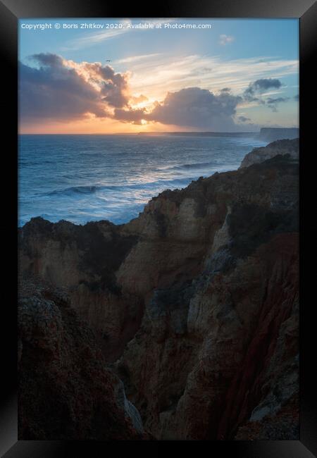 Clifftop sunset  Framed Print by Boris Zhitkov
