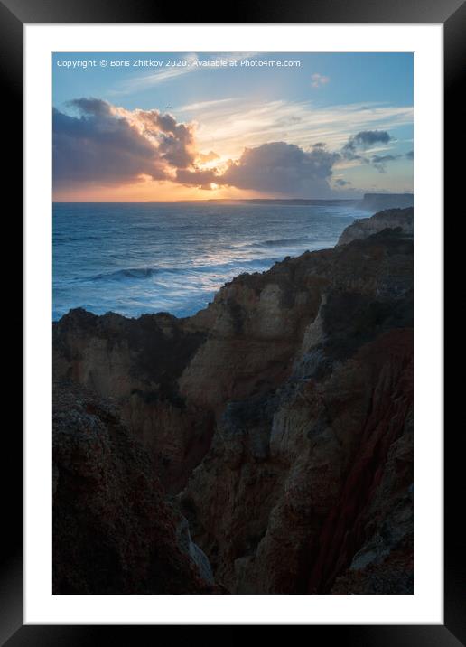 Clifftop sunset  Framed Mounted Print by Boris Zhitkov