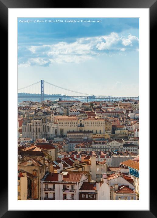 Lisbon roofs. Framed Mounted Print by Boris Zhitkov