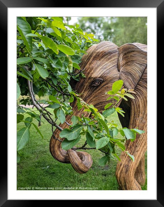 Elephant sculpture in Green Park, London Framed Mounted Print by Rehanna Neky