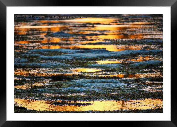 Sunset reflected in the Indian ocean, Kenya Framed Mounted Print by Rehanna Neky