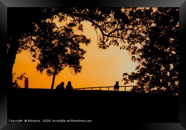 Sunset in park near Greenwich Meridian Framed Print by Rehanna Neky