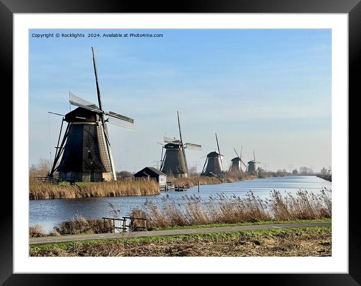 Kinderdijk windmills Framed Mounted Print by Rocklights 