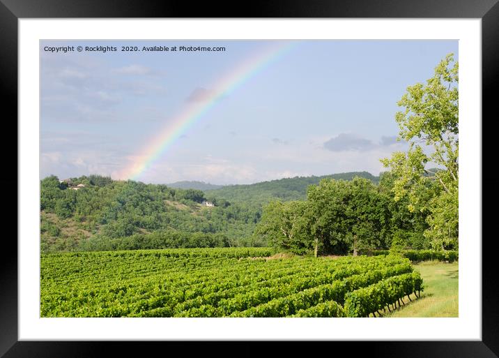 rainbow over vineyards in france Framed Mounted Print by Rocklights 