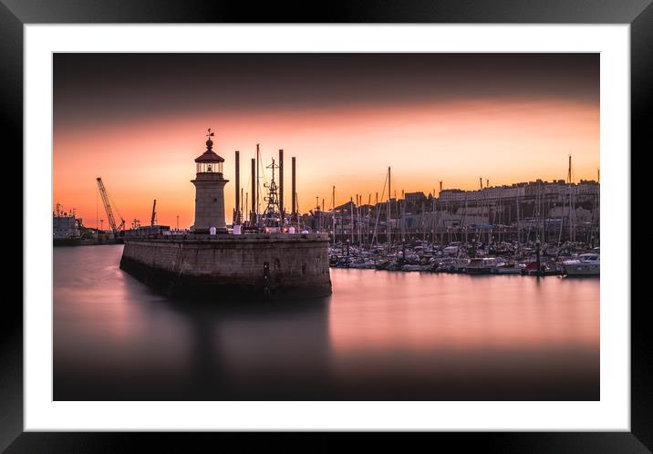 Ramsgate Lighthouse Sunset Framed Mounted Print by Sam Bradley