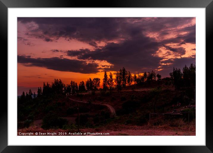 Sunset Valley Framed Mounted Print by Sean Wright