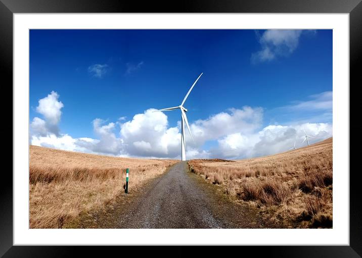 Mynydd y Betws Wind Farm Framed Mounted Print by Duane evans