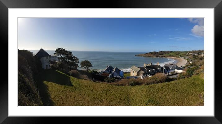 Langland bay Framed Mounted Print by Duane evans