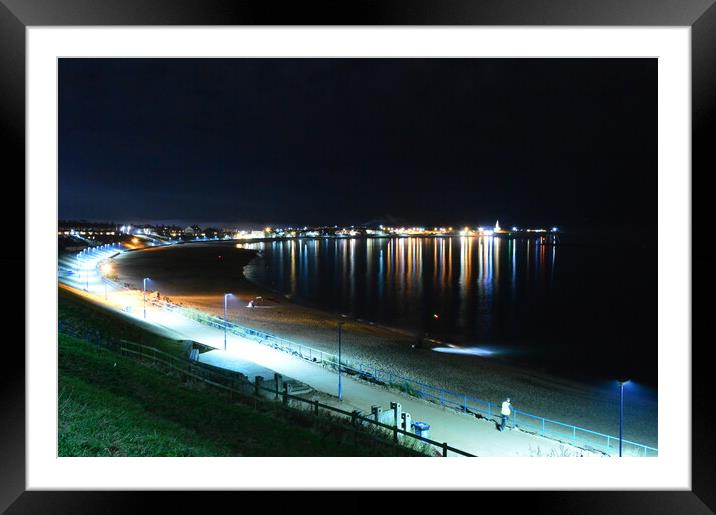 Fishing in the bay at Newbiggin-by-the-Sea Framed Mounted Print by Richard Dixon