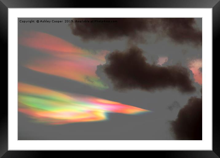 Nacreous cloud sunset. Framed Mounted Print by Ashley Cooper
