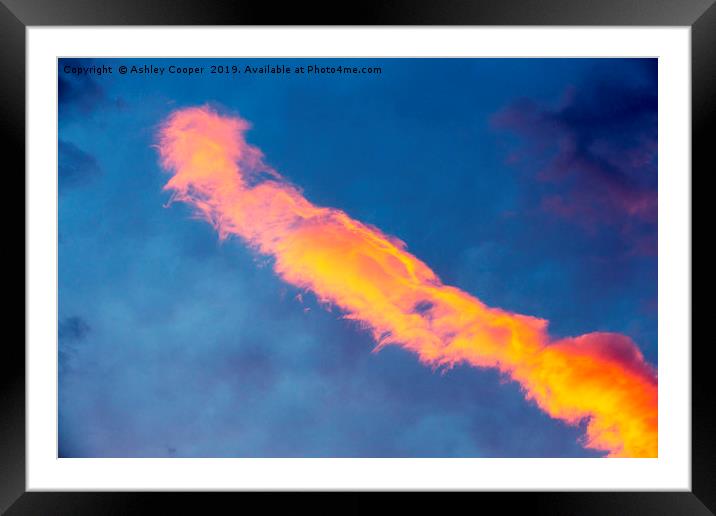 Finger cloud sunset. Framed Mounted Print by Ashley Cooper