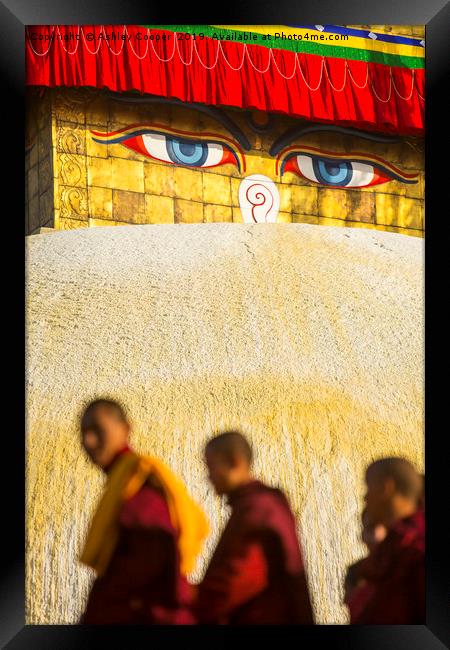 The Boudanath Stupa, Kathmandu, Nepal. Framed Print by Ashley Cooper