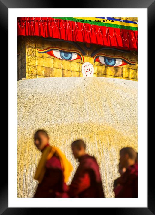 The Boudanath Stupa, Kathmandu, Nepal. Framed Mounted Print by Ashley Cooper