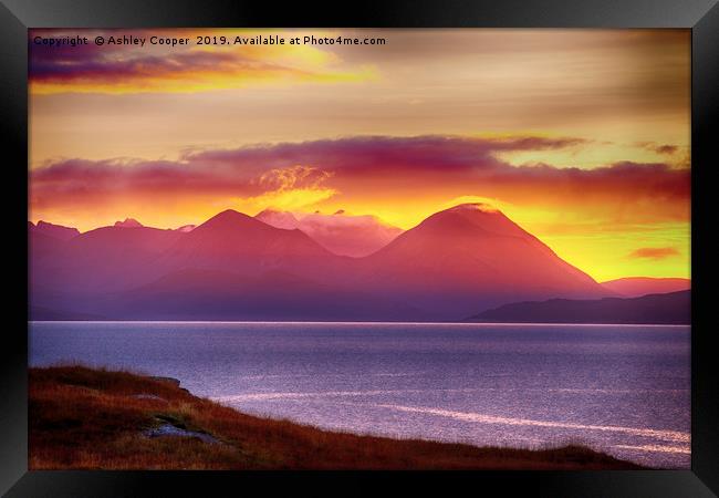 Red Cuillin. Framed Print by Ashley Cooper