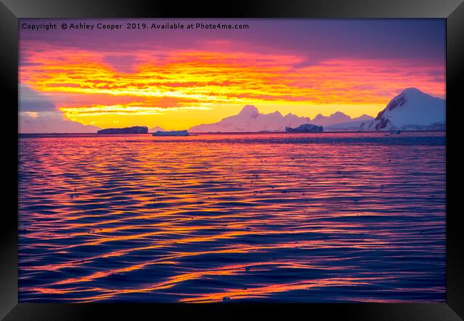 Ice glow. Framed Print by Ashley Cooper