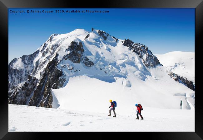 Mont blanc climber. Framed Print by Ashley Cooper