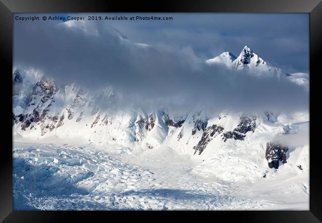 Glacial peak. Framed Print by Ashley Cooper