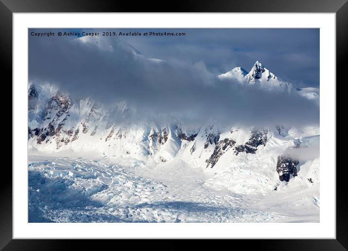 Glacial peak. Framed Mounted Print by Ashley Cooper