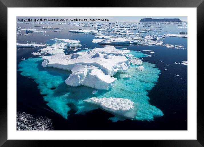 Iceberg below. Framed Mounted Print by Ashley Cooper