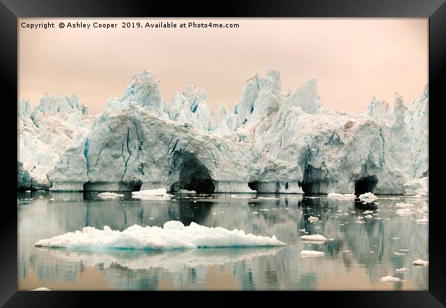 Ice cave. Framed Print by Ashley Cooper