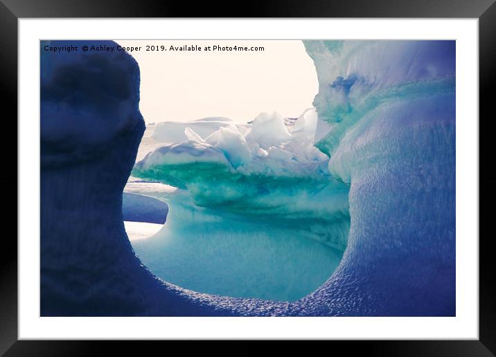 Blue cave. Framed Mounted Print by Ashley Cooper