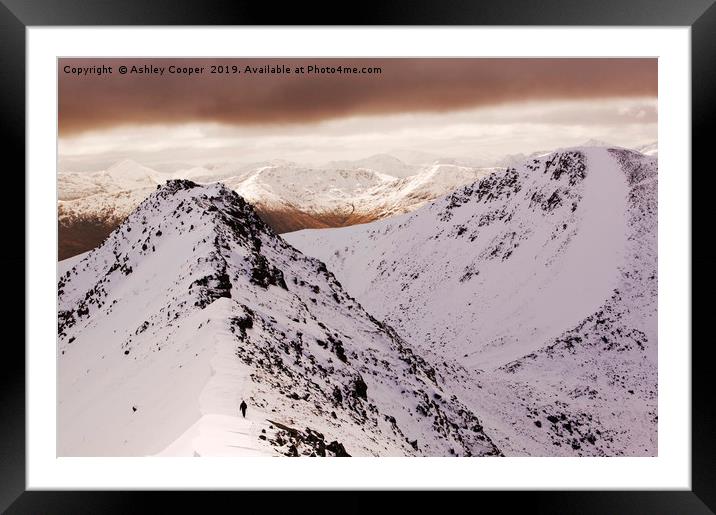 Mamores  Framed Mounted Print by Ashley Cooper