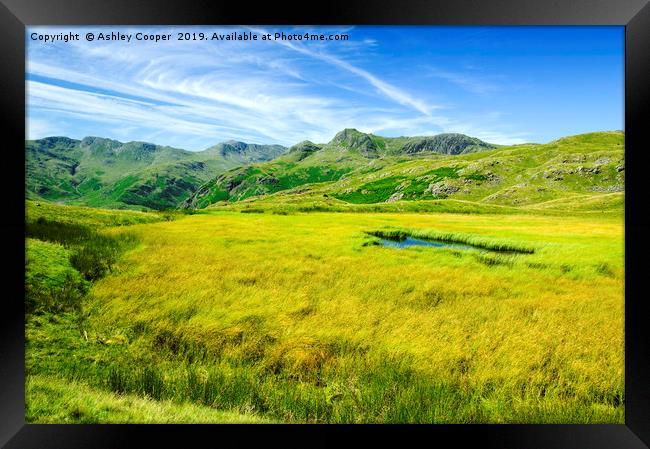 Langdale Pikes. Framed Print by Ashley Cooper