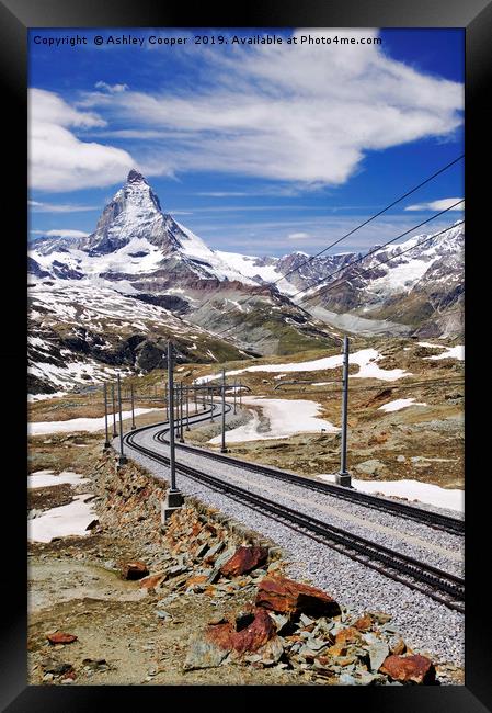 Gornergrat railway. Framed Print by Ashley Cooper