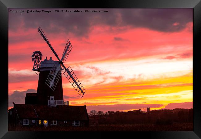 Cley Mill. Framed Print by Ashley Cooper