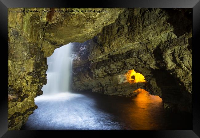 Smoo cave. Framed Print by Ashley Cooper