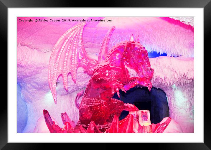 Ice dragon. Framed Mounted Print by Ashley Cooper