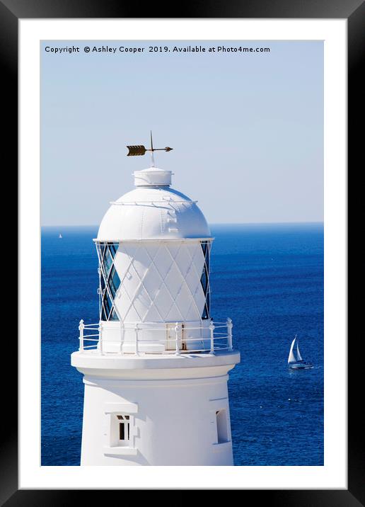 Pendeen Watch lighthouse. Framed Mounted Print by Ashley Cooper