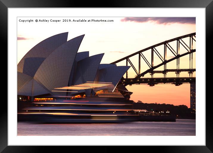 Sydney Opera House Framed Mounted Print by Ashley Cooper