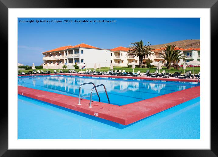 Poolside. Framed Mounted Print by Ashley Cooper