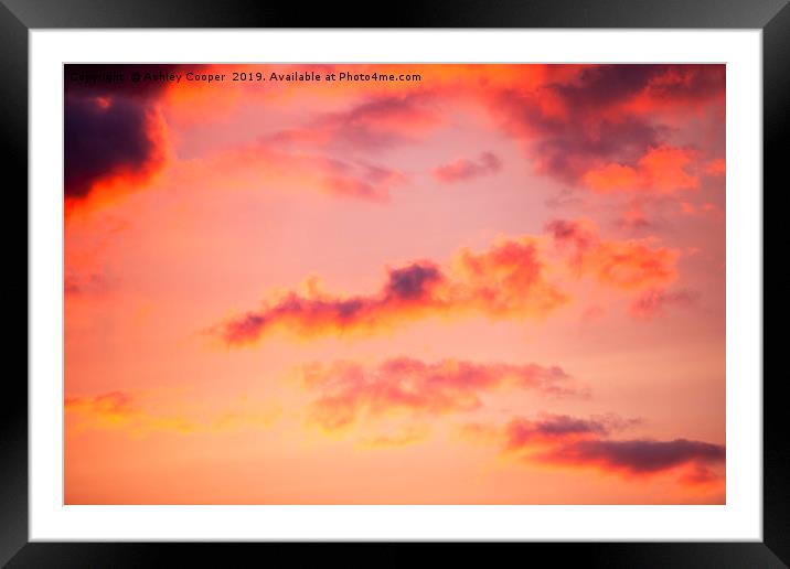Red Sky. Framed Mounted Print by Ashley Cooper