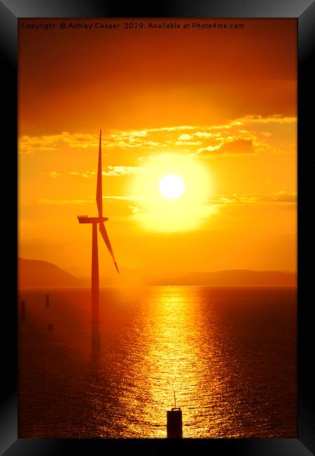 Turbine sunrise. Framed Print by Ashley Cooper