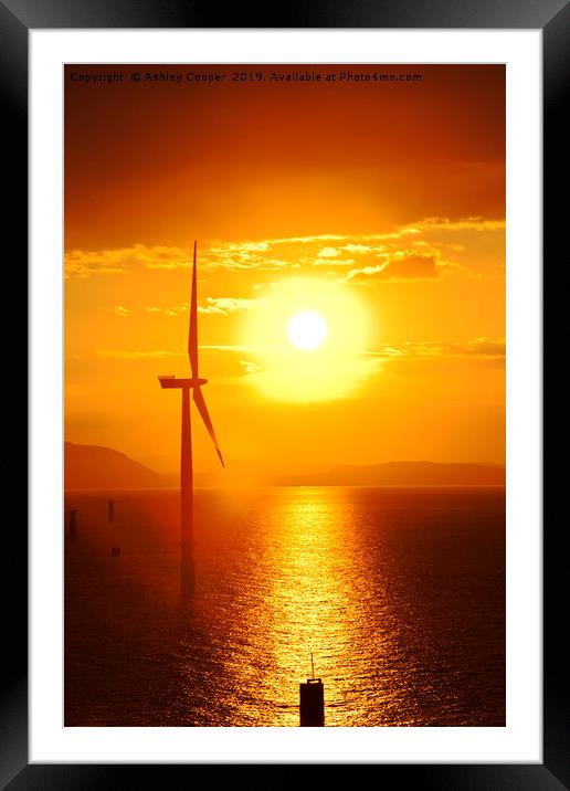 Turbine sunrise. Framed Mounted Print by Ashley Cooper