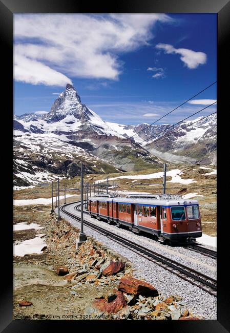 Matterhorn Train. Framed Print by Ashley Cooper