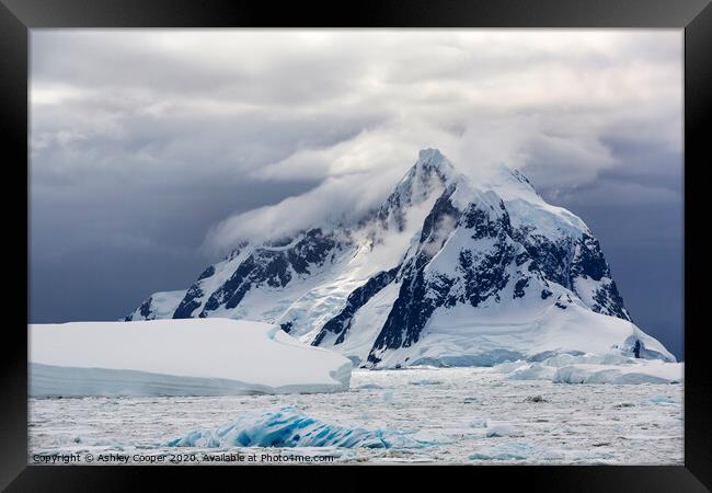 Antarctic mountain. Framed Print by Ashley Cooper
