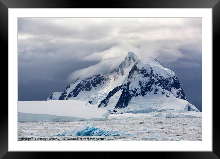 Antarctic mountain. Framed Mounted Print by Ashley Cooper