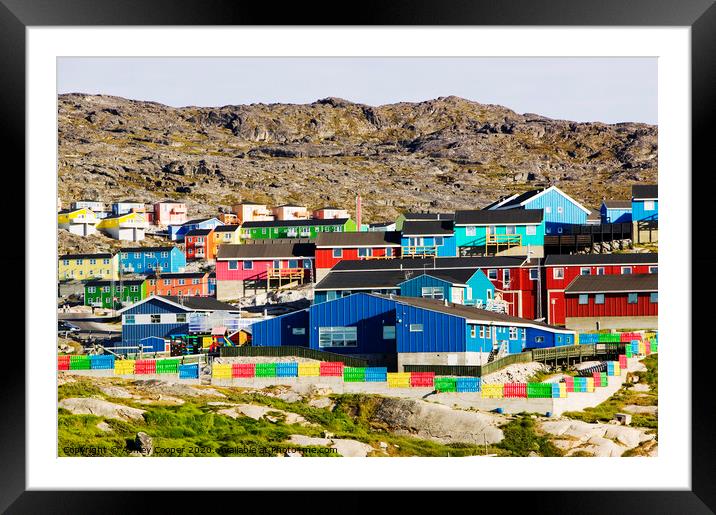 Greenland houses. Framed Mounted Print by Ashley Cooper