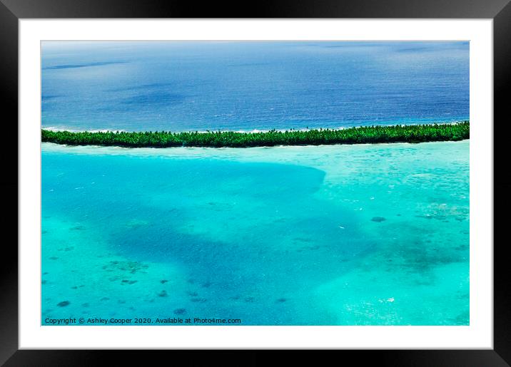 Tuvalu reef.  Framed Mounted Print by Ashley Cooper
