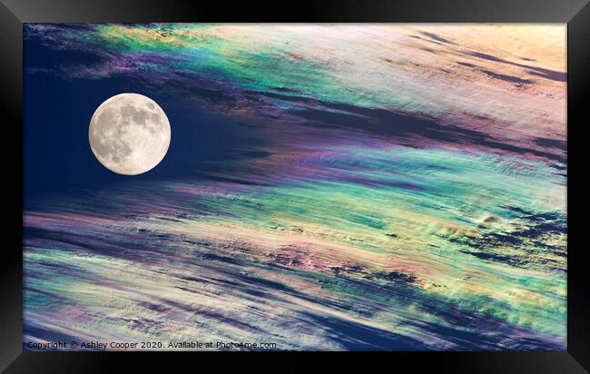 Rainbow moon. Framed Print by Ashley Cooper