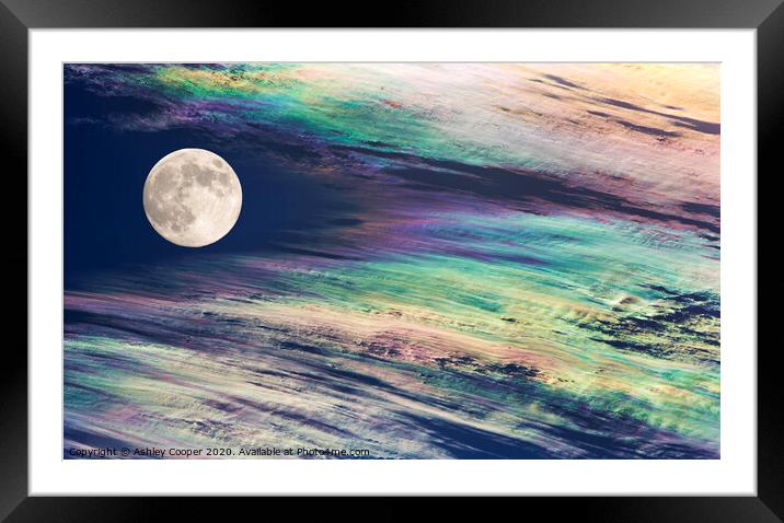 Rainbow moon. Framed Mounted Print by Ashley Cooper